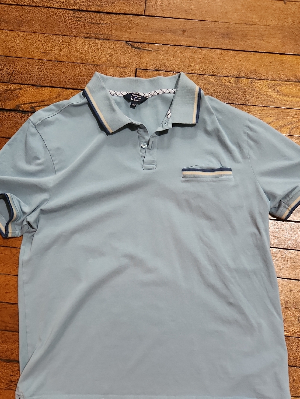 Ben Sherman Light Blue Polo with Navy & Cream Trim